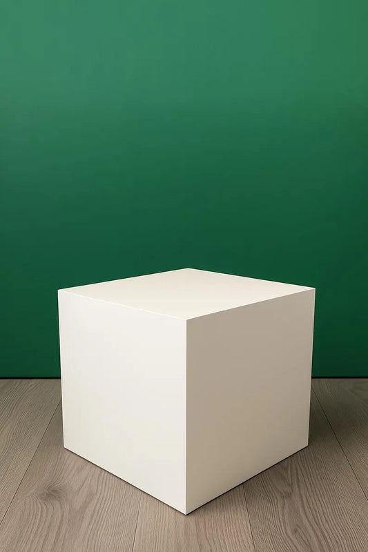 12", 14" or 16" Heavy Duty Display Posing Cube Pedestal Stand Riser Pillar Column in White - 200 lb. capacity