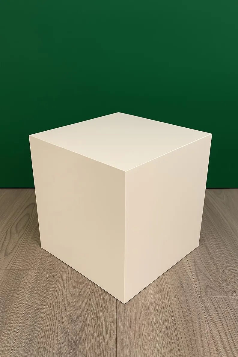 12", 14" or 16" Heavy Duty Display Posing Cube Pedestal Stand Riser Pillar Column in White - 200 lb. capacity