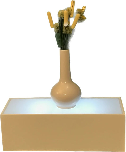 Pedestal, Table top and lighted - 20x7.5x6.5”H - Dual RGB LED WiFi bulbs pre-installed - handmade, Art Display Pedestal