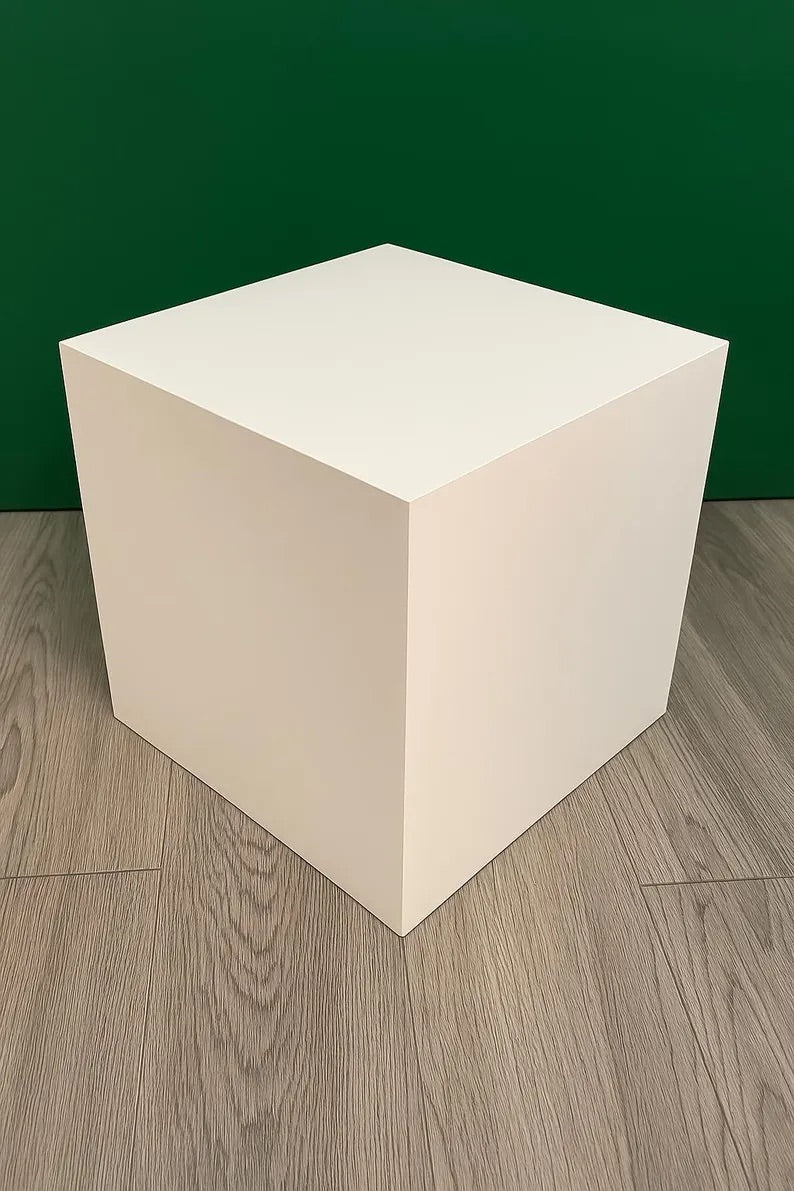 12", 14" or 16" Heavy Duty Display Posing Cube Pedestal Stand Riser Pillar Column in White - 200 lb. capacity