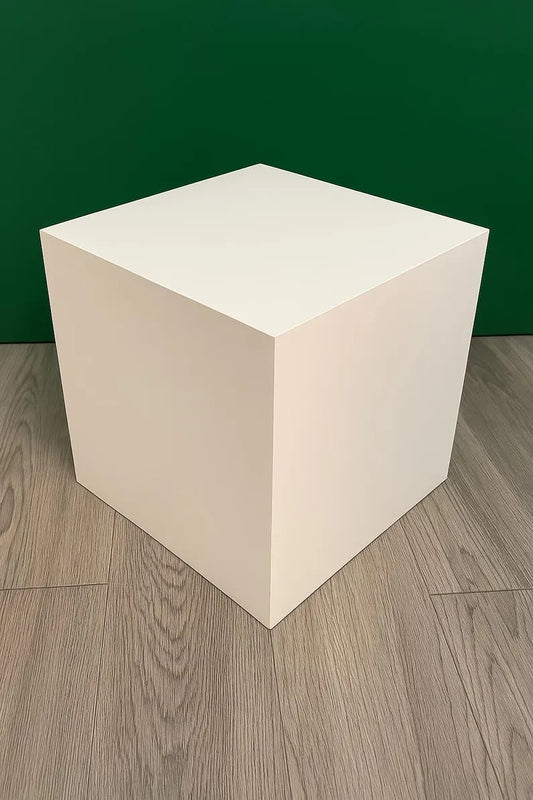 12", 14" or 16" Heavy Duty Display Posing Cube Pedestal Stand Riser Pillar Column in White - 200 lb. capacity