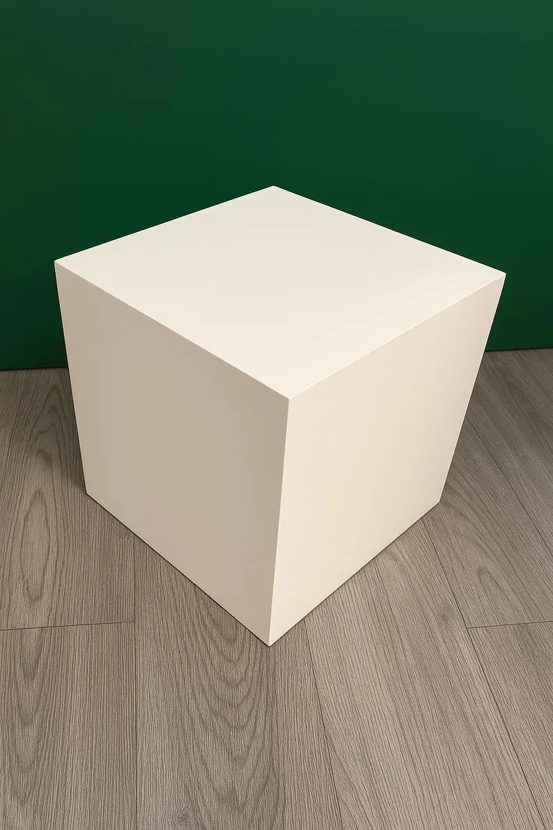 12", 14" or 16" Heavy Duty Display Posing Cube Pedestal Stand Riser Pillar Column in White - 200 lb. capacity