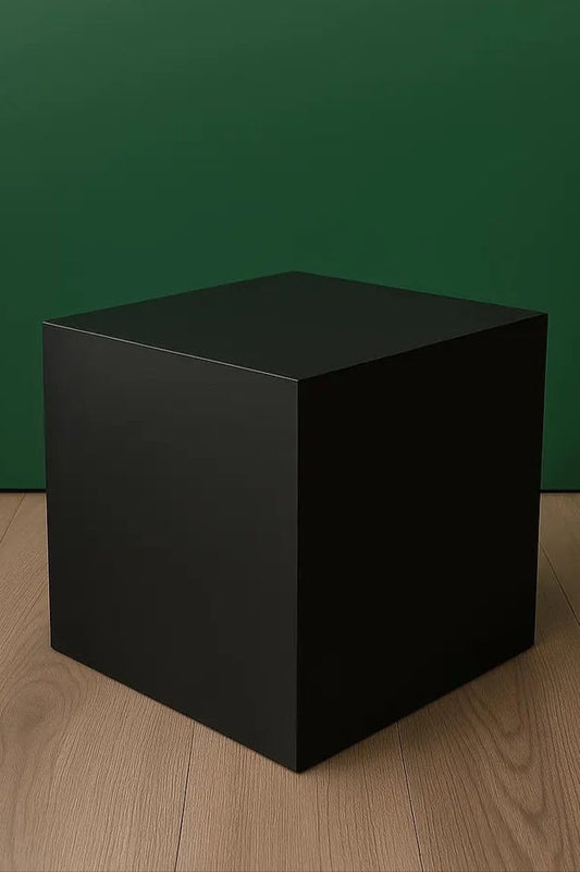 12", 14" or 16" Heavy Duty Display Posing Cube Pedestal Stand Riser Pillar Column in Black - 200 lb. capacity